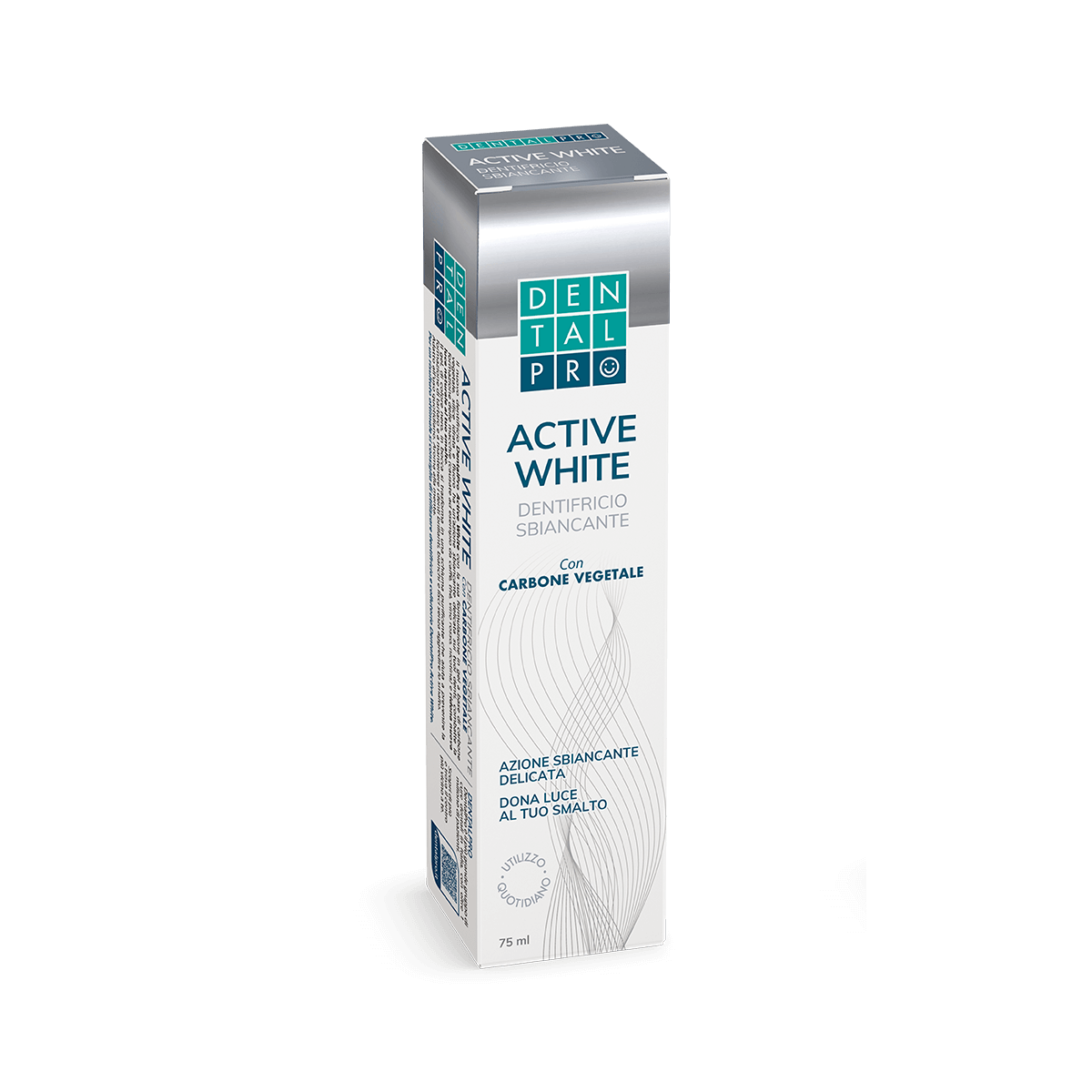 ASTUCCIO DENTIFRICIO ACTIVE WHITE dentifricio sbiancante con carbone vegetale